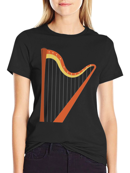Harp Graphic Tee - Unique Musical Instrument T-Shirt