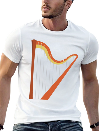 Harp Graphic Tee - Unique Musical Instrument T-Shirt