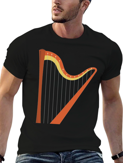 Harp Graphic Tee - Unique Musical Instrument T-Shirt