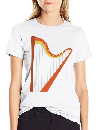 Harp Graphic Tee - Unique Musical Instrument T-Shirt