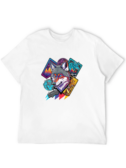 Wolf Graphic Print Black Tee