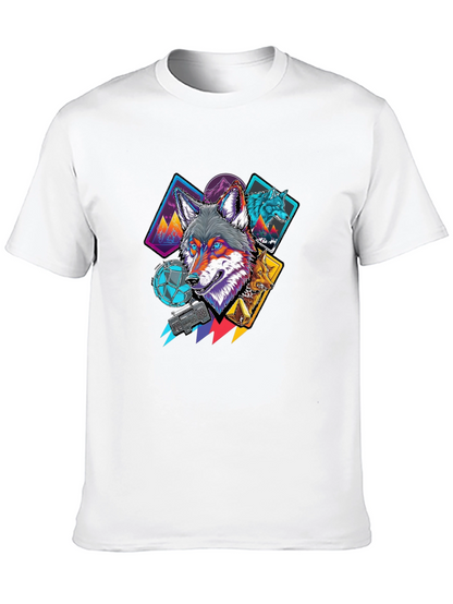 Wolf Graphic Print Black Tee