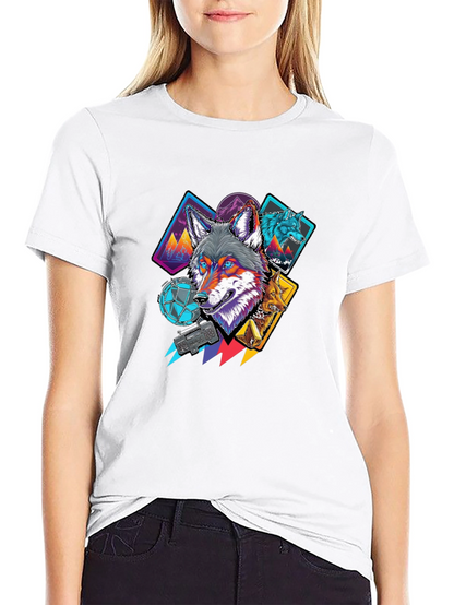 Wolf Graphic Print Black Tee