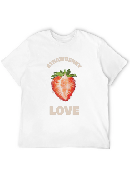 Strawberry Love Graphic T-Shirt - Stylish Fruit Tee