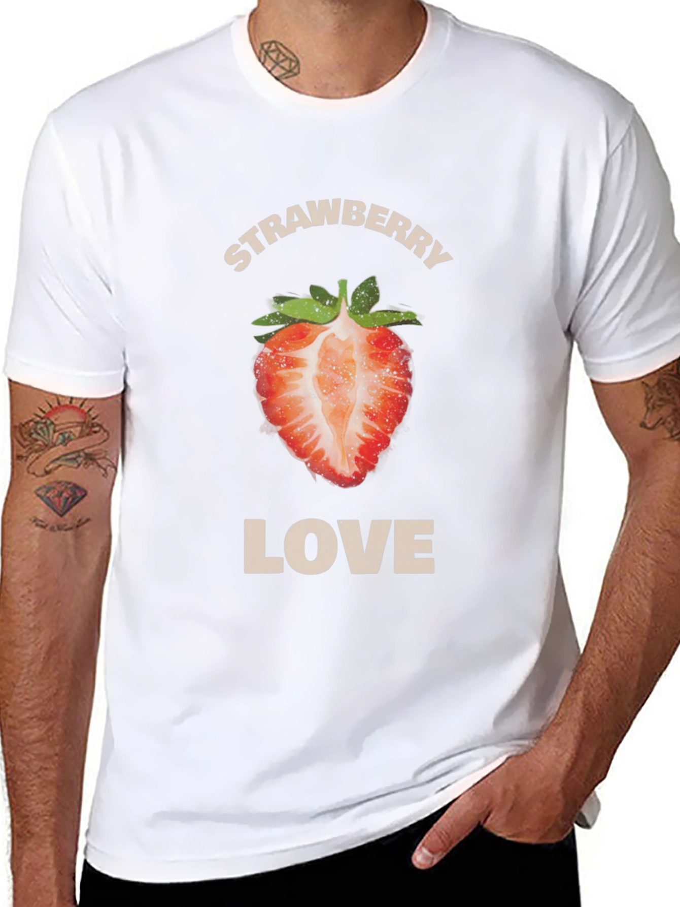 Strawberry Love Graphic T-Shirt - Stylish Fruit Tee