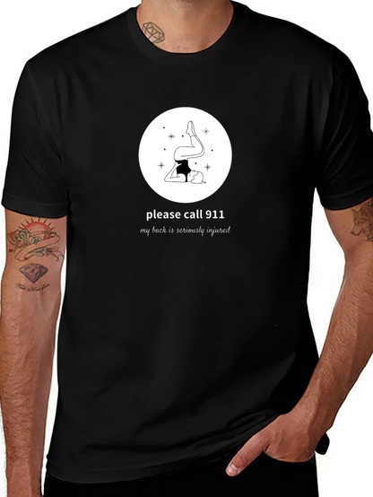 Yoga Injury Humor T-Shirt: Please Call 911