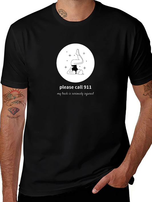 Yoga Injury Humor T-Shirt: Please Call 911