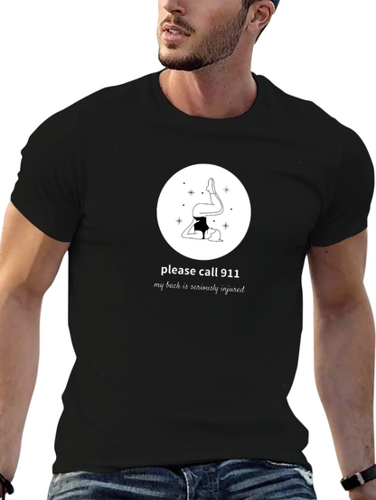 Yoga Injury Humor T-Shirt: Please Call 911