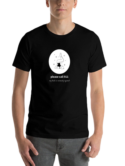 Yoga Injury Humor T-Shirt: Please Call 911