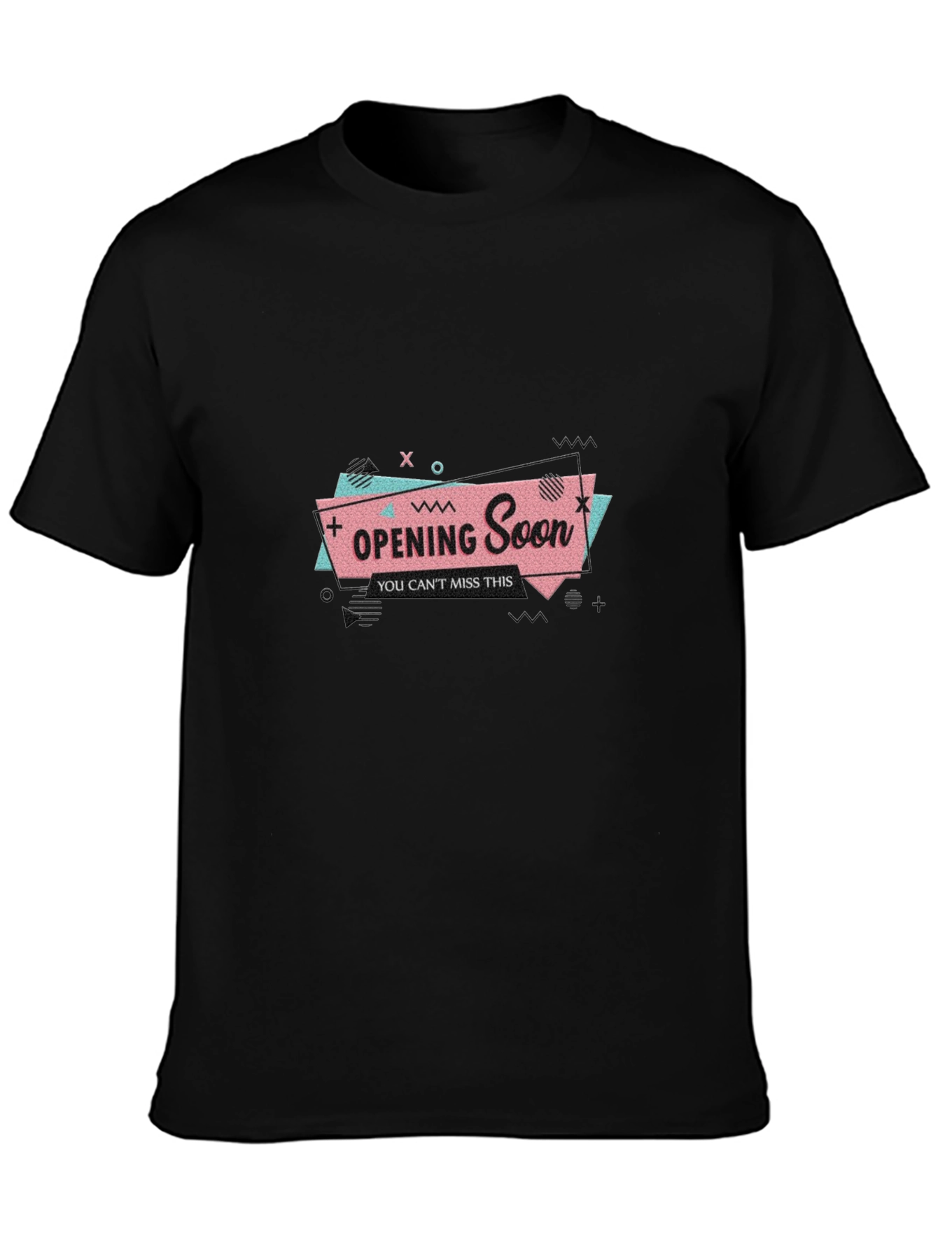 Opening Soon Graphic Tee - Black Cotton T-Shirt