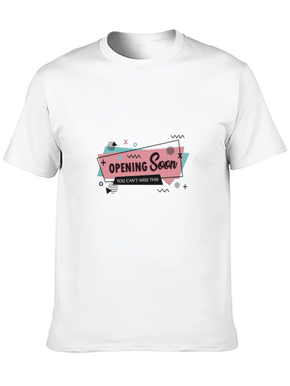 Opening Soon Graphic Tee - Black Cotton T-Shirt