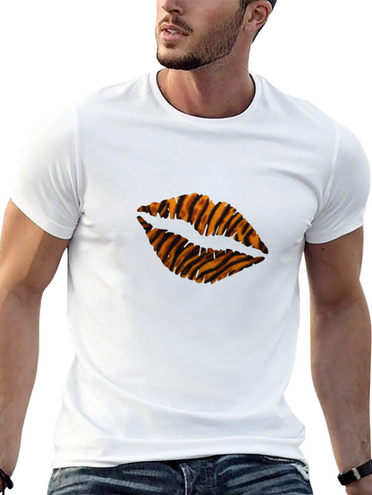 Tiger Stripe Lips Black T-Shirt