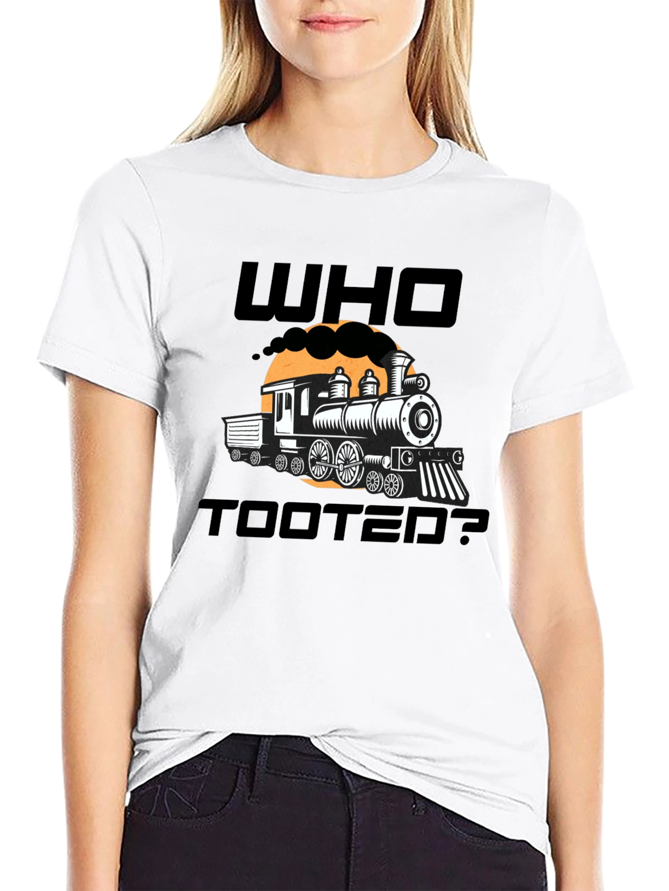 Who Tooted? Funny Train Graphic Novelty T-Shirt