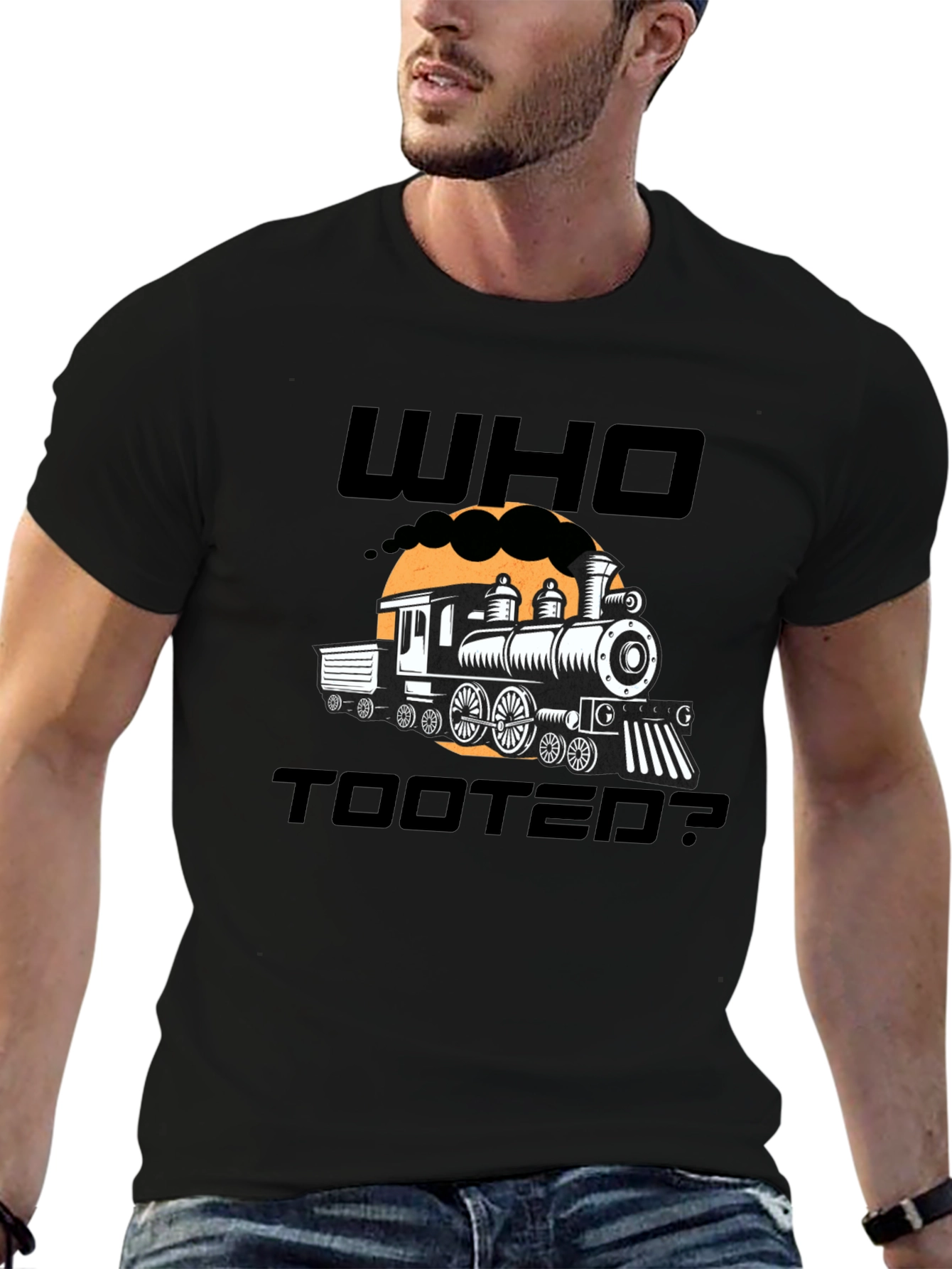 Who Tooted? Funny Train Graphic Novelty T-Shirt