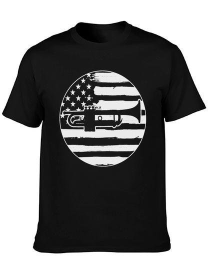 American Flag Trumpet Graphic Tee - Music Lover