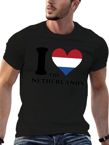 I Love Netherlands T-Shirt - Flag Heart Design