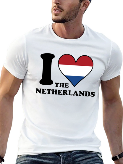I Love Netherlands T-Shirt - Flag Heart Design