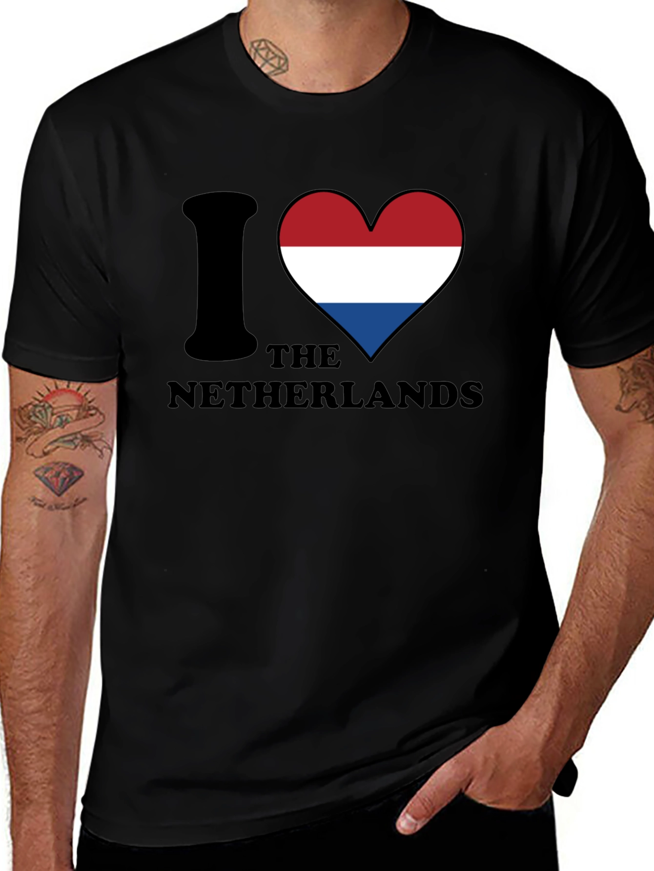 I Love Netherlands T-Shirt - Flag Heart Design