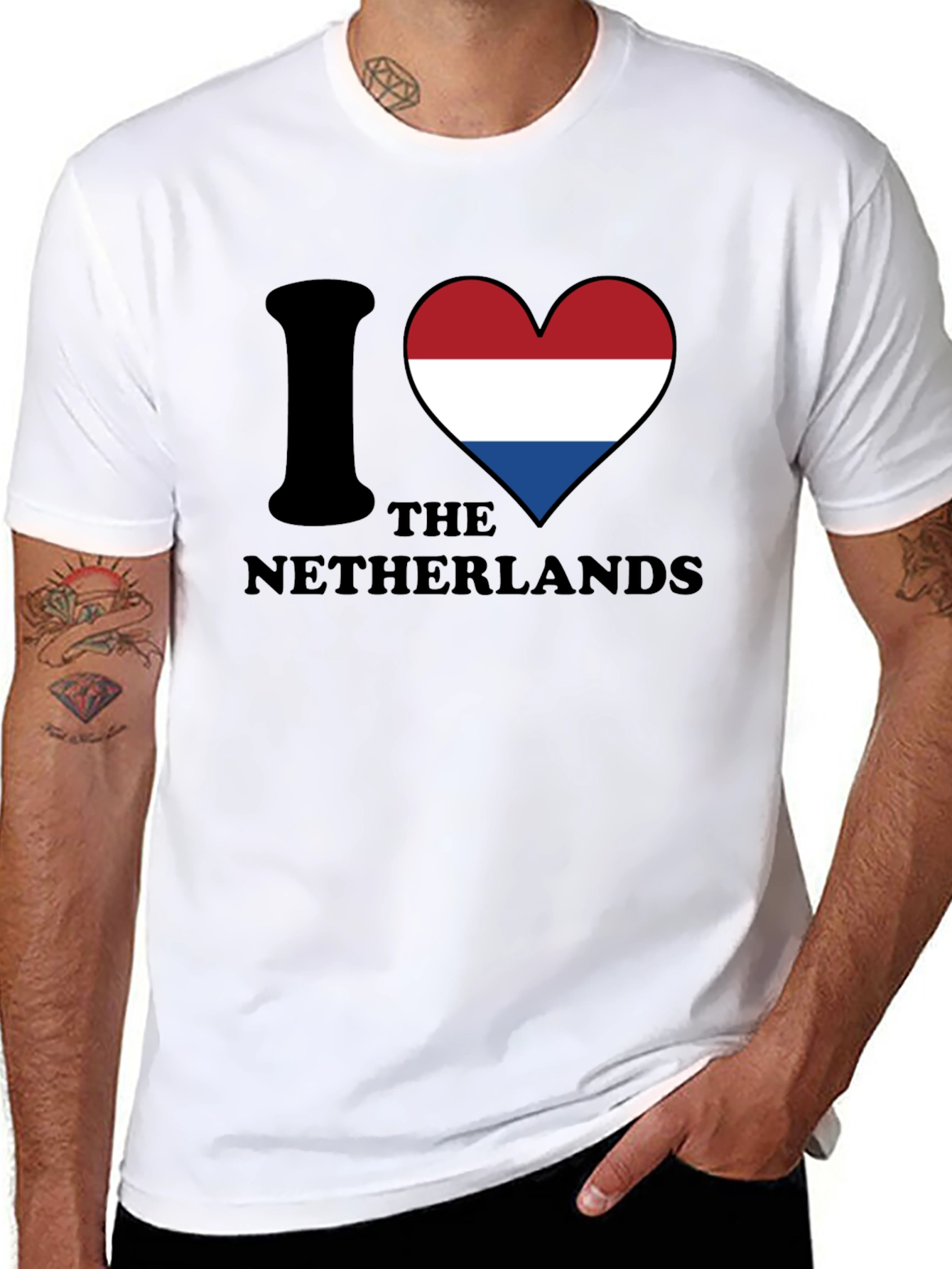 I Love Netherlands T-Shirt - Flag Heart Design