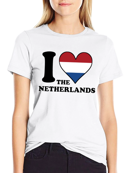 I Love Netherlands T-Shirt - Flag Heart Design