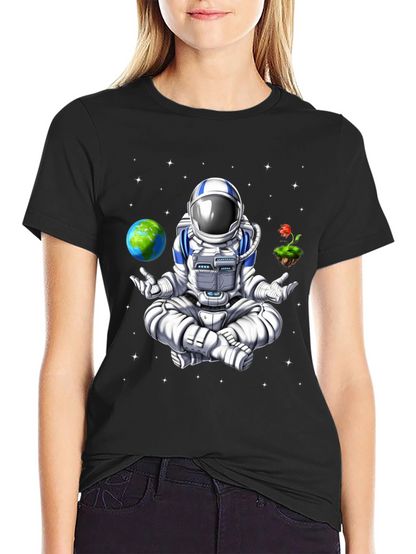 Meditating Astronaut Graphic T-Shirt