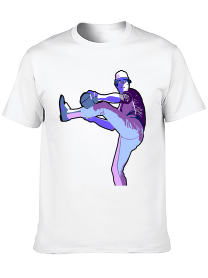 Baseball Pitcher Graphic T-Shirt - Black