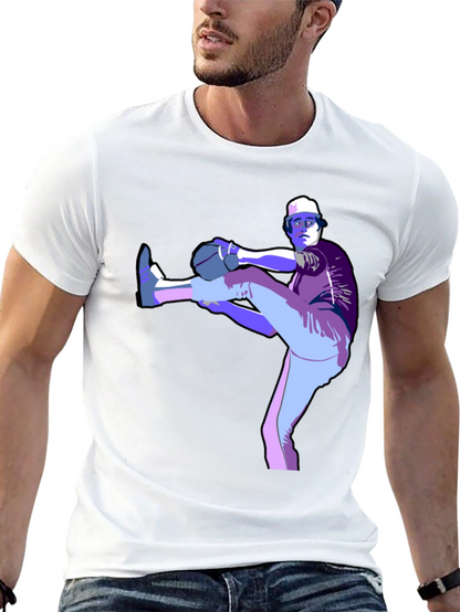 Baseball Pitcher Graphic T-Shirt - Black
