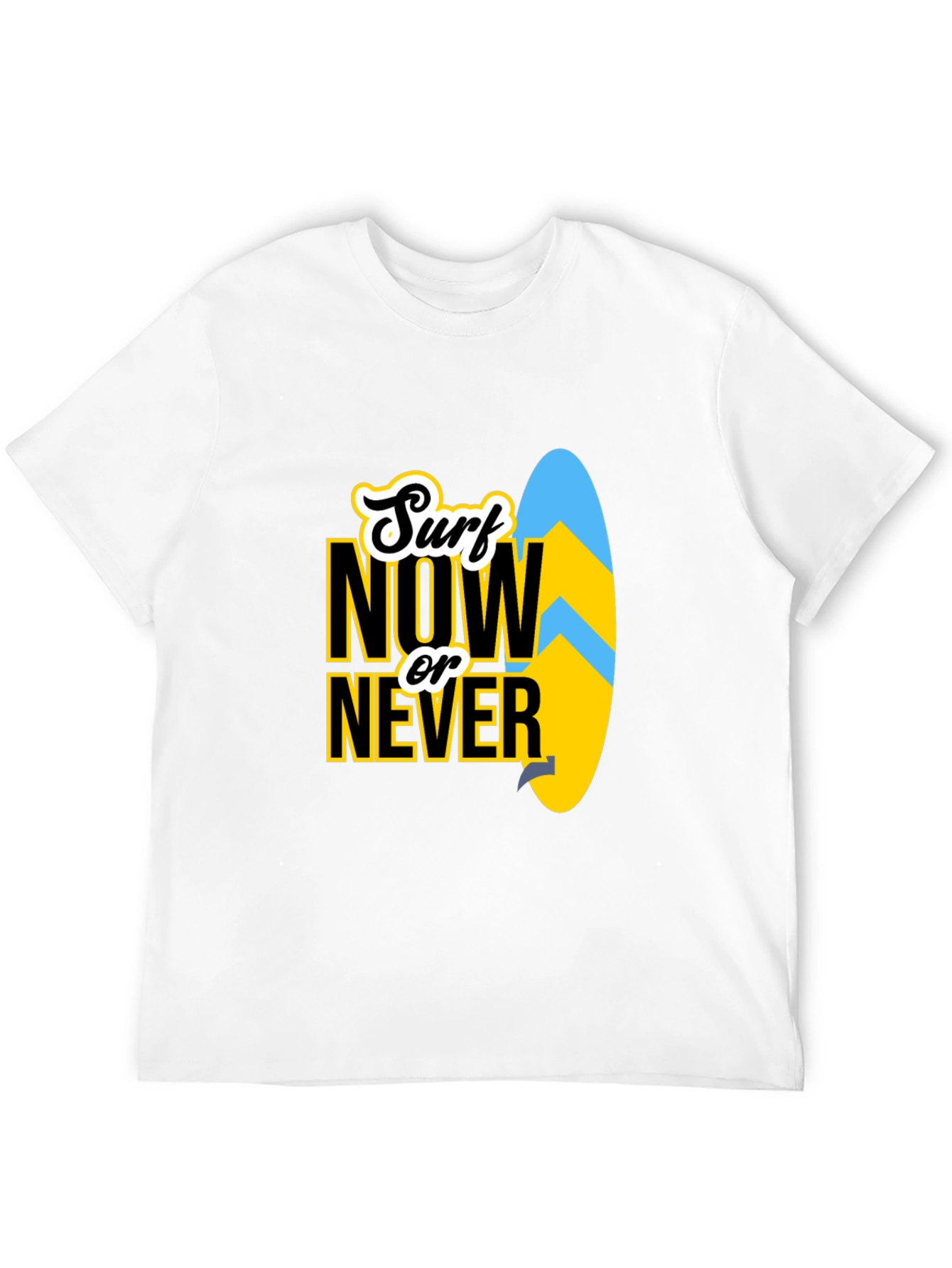 Surf Now Or Never Black T-Shirt