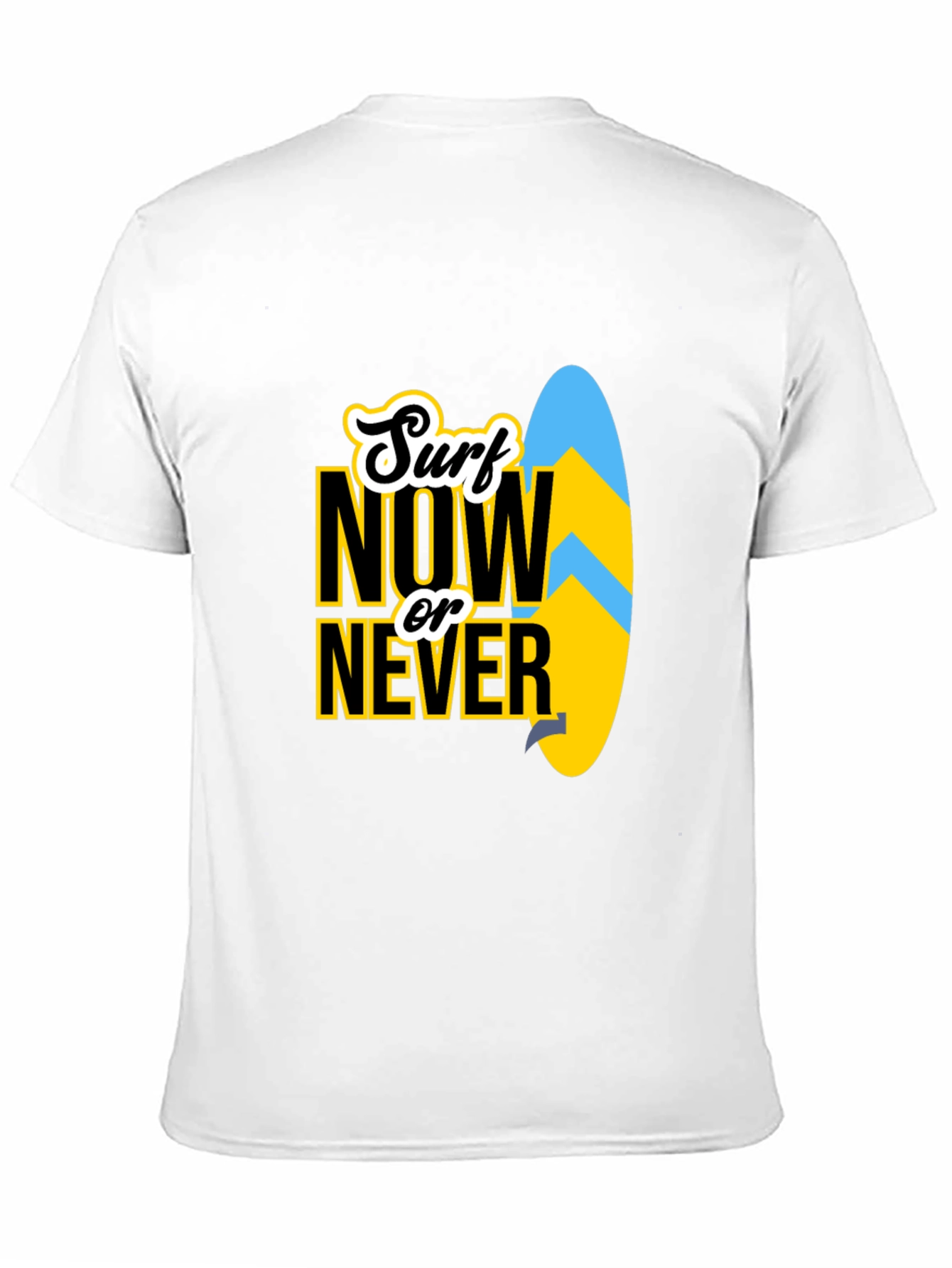 Surf Now Or Never Black T-Shirt