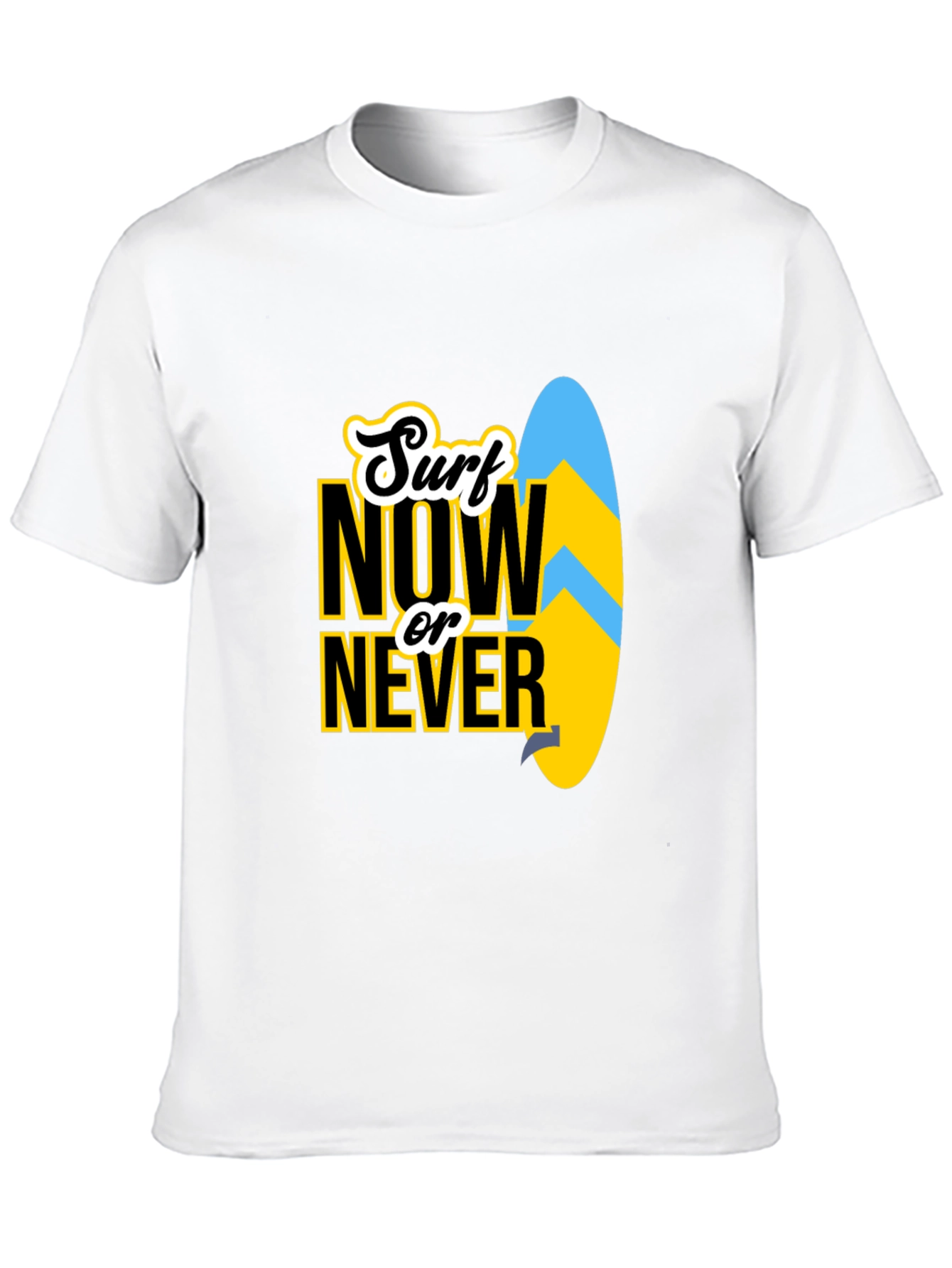 Surf Now Or Never Black T-Shirt