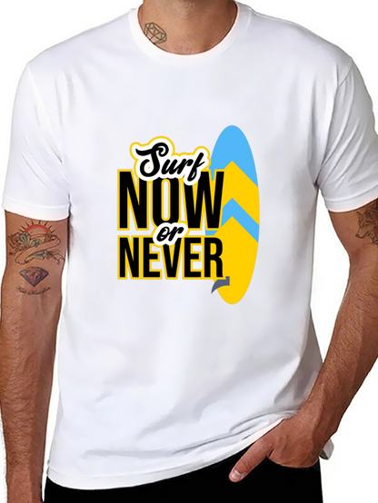 Surf Now Or Never Black T-Shirt