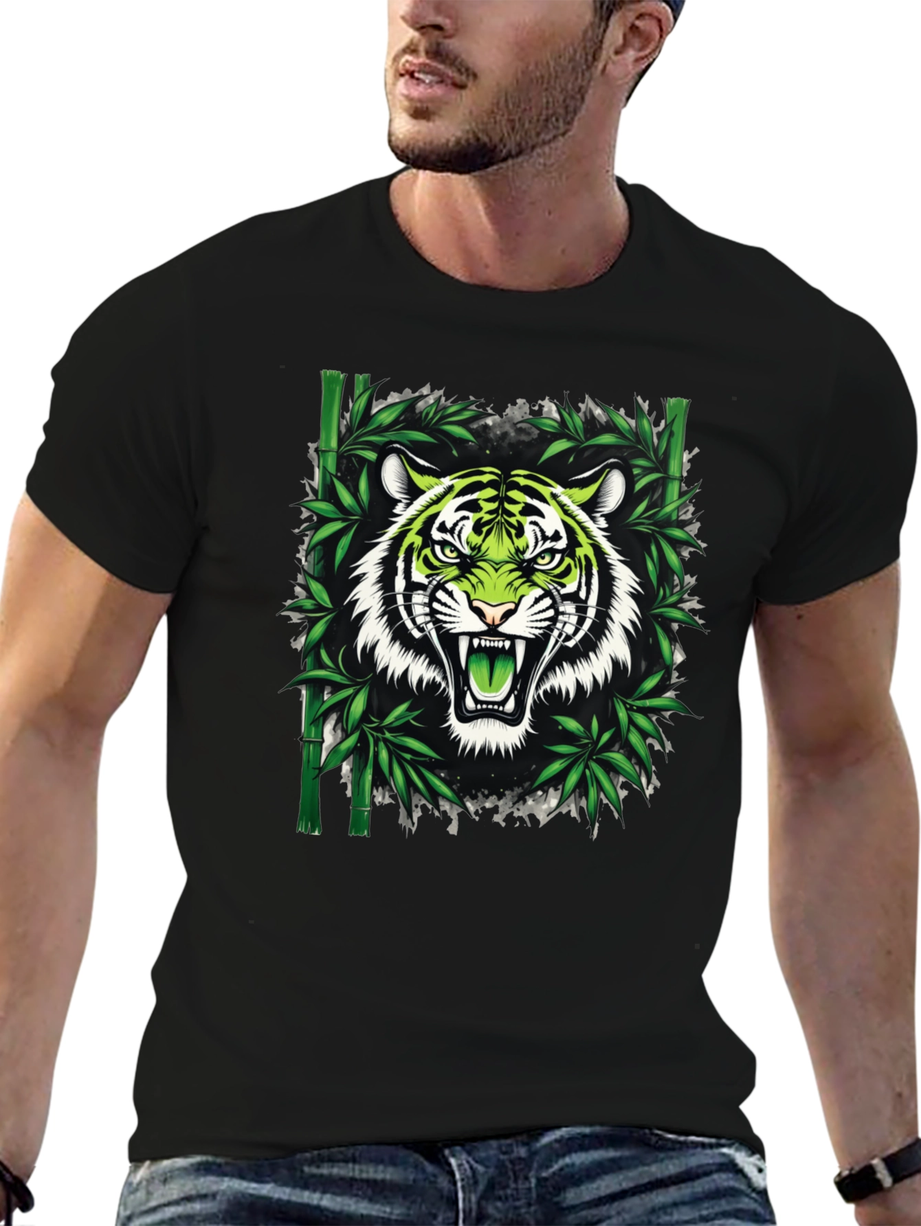 Tiger Bamboo Graphic T-Shirt - Fierce Style