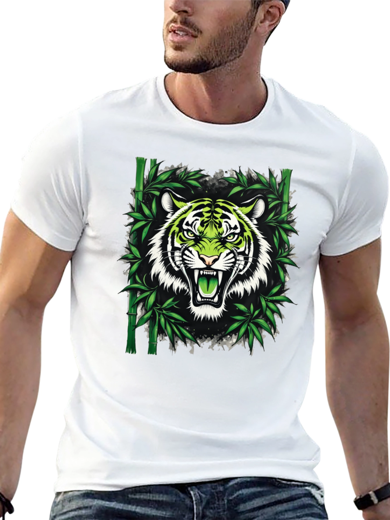 Tiger Bamboo Graphic T-Shirt - Fierce Style