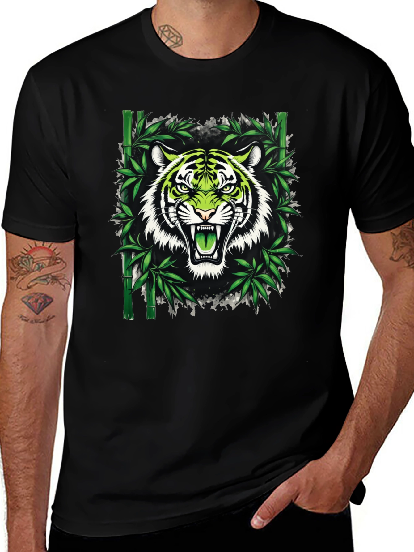 Tiger Bamboo Graphic T-Shirt - Fierce Style