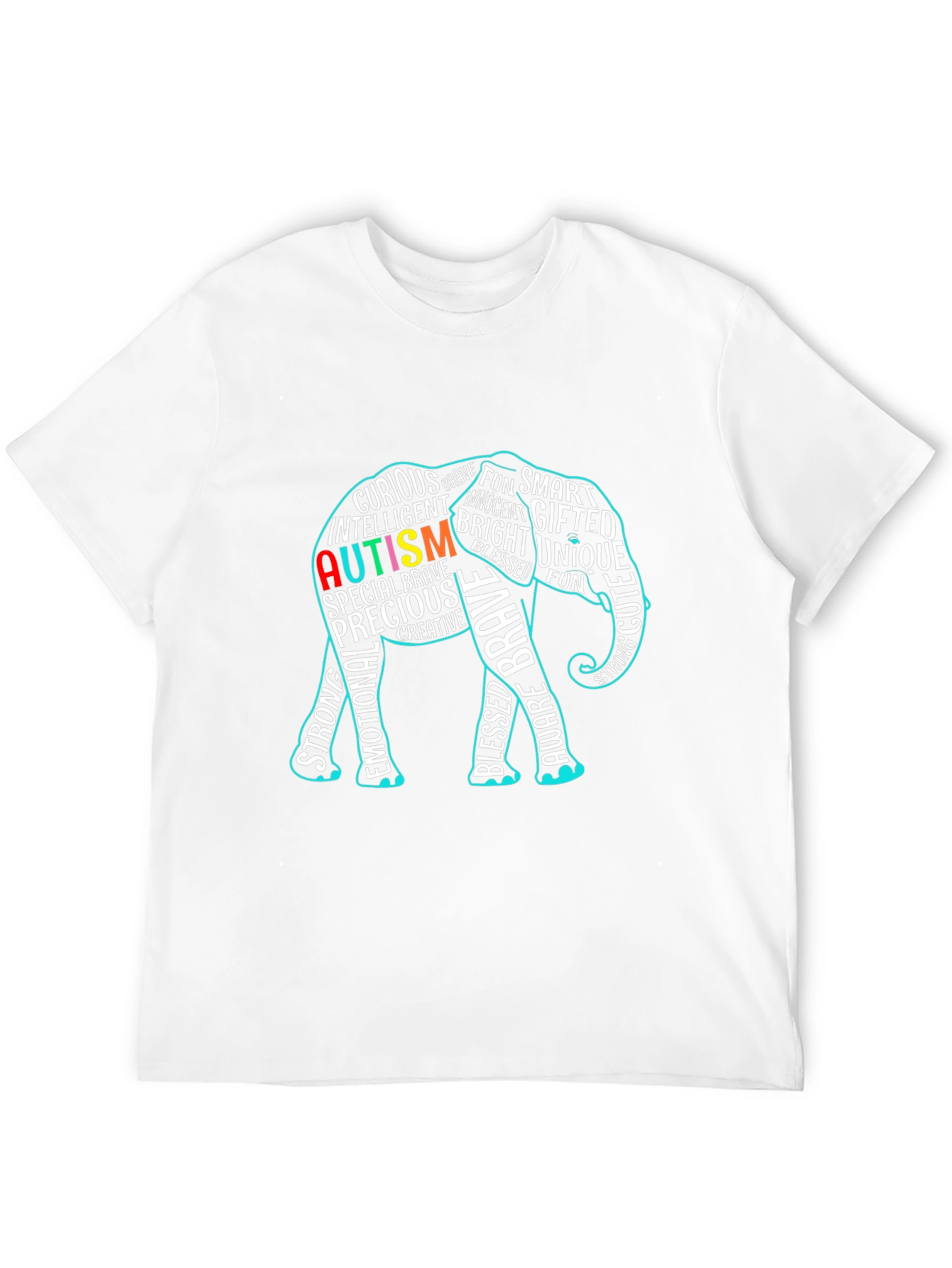 Autism Awareness Elephant Graphic Tee Shirt