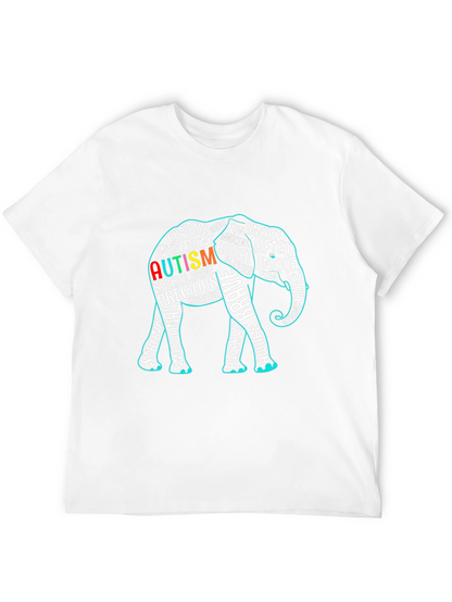 Autism Awareness Elephant Graphic Tee Shirt