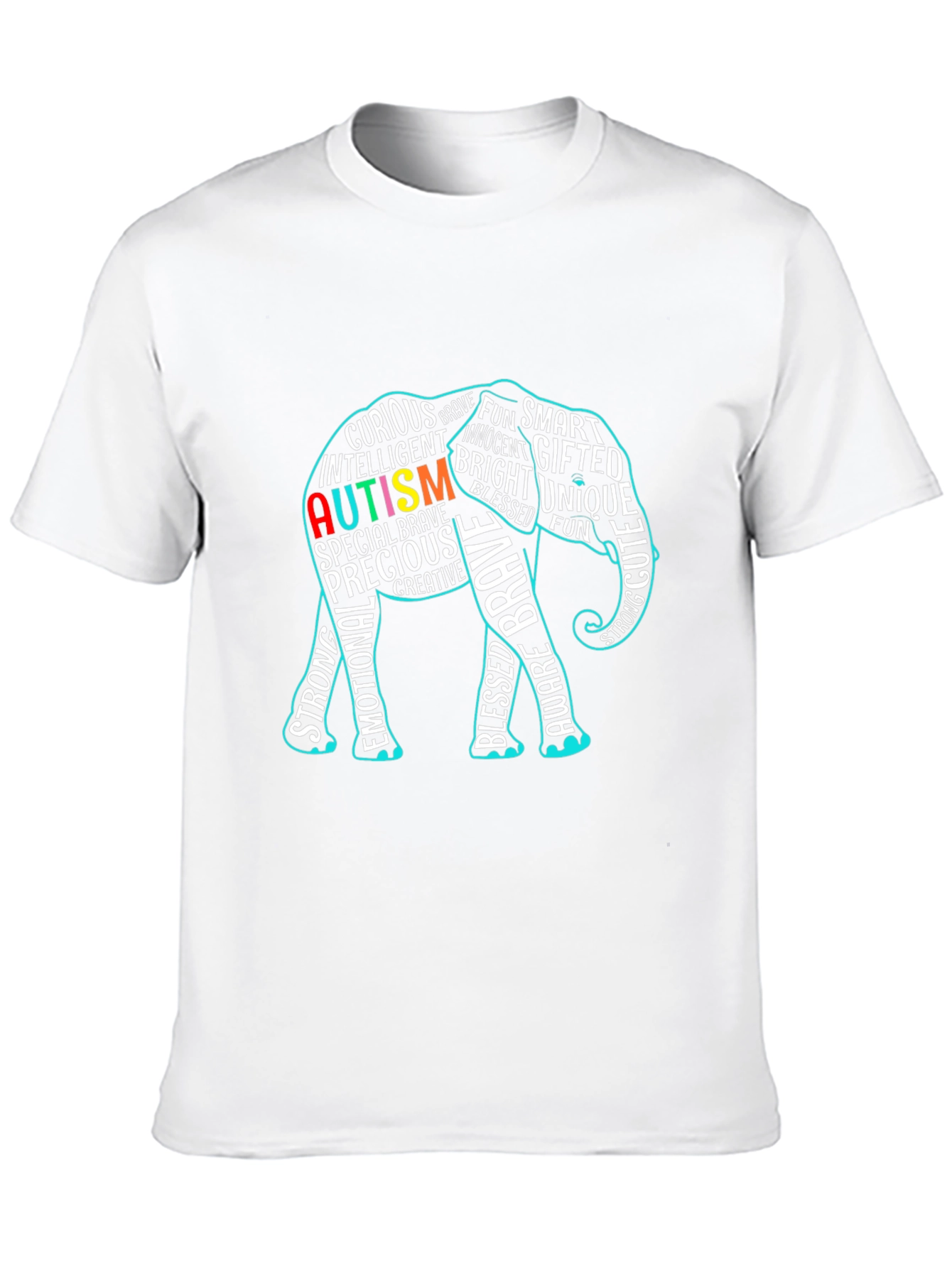 Autism Awareness Elephant Graphic Tee Shirt