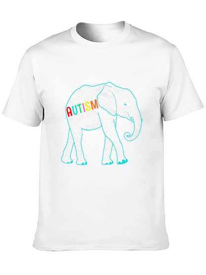 Autism Awareness Elephant Graphic Tee Shirt