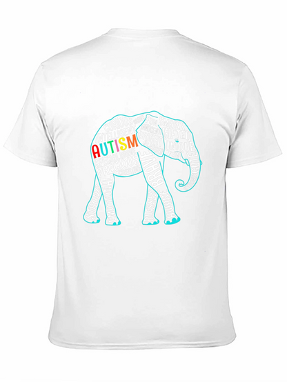 Autism Awareness Elephant Graphic Tee Shirt