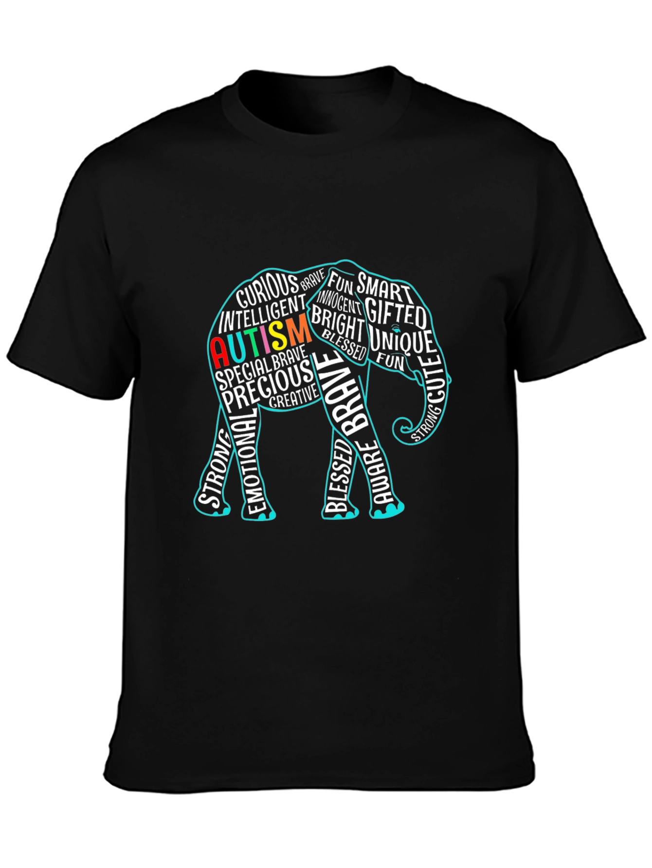Autism Awareness Elephant Graphic Tee Shirt
