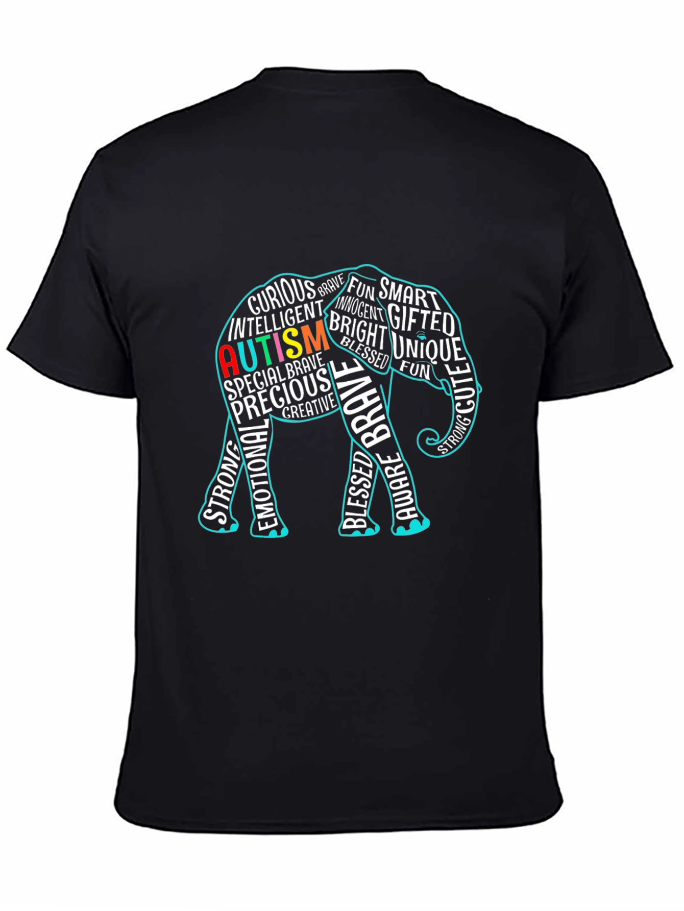Autism Awareness Elephant Graphic Tee Shirt