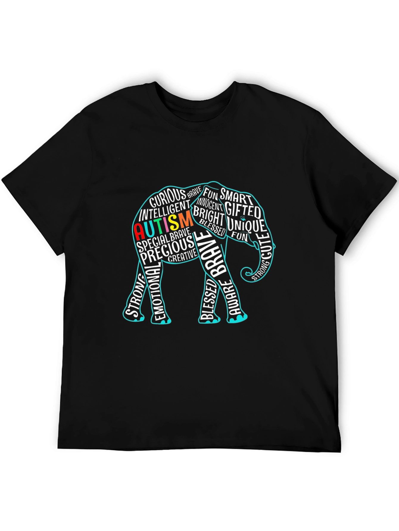 Autism Awareness Elephant Graphic Tee Shirt