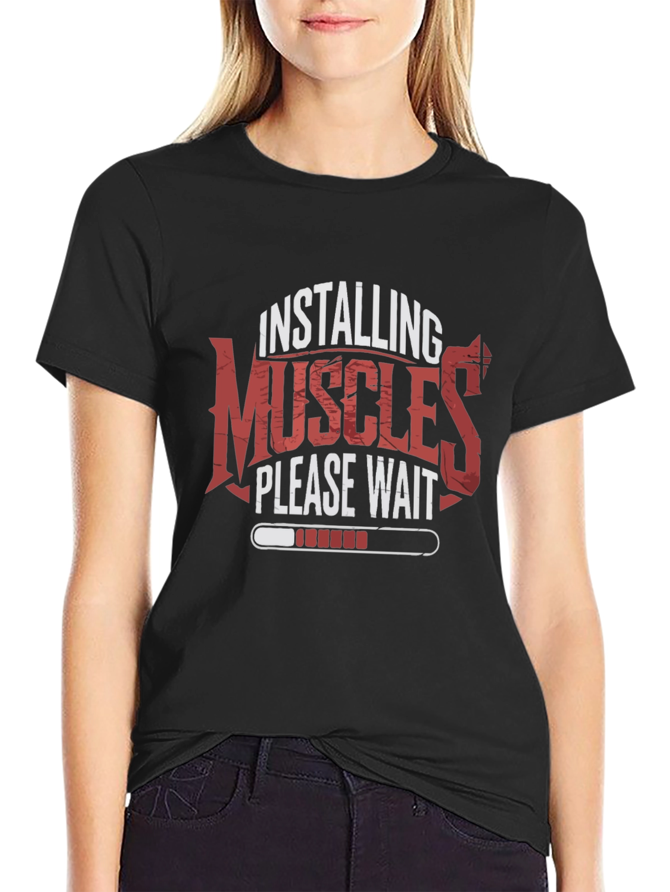Installing Muscles T-Shirt Gym Fitness Tee