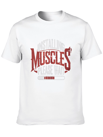 Installing Muscles T-Shirt Gym Fitness Tee