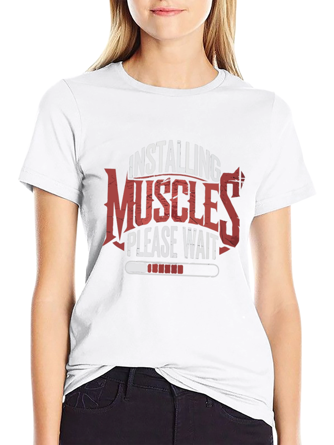 Installing Muscles T-Shirt Gym Fitness Tee