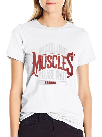 Installing Muscles T-Shirt Gym Fitness Tee
