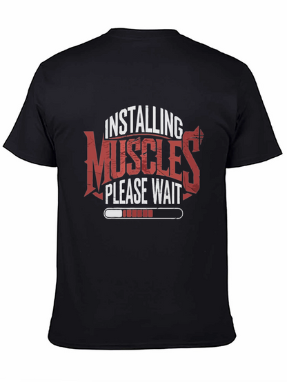 Installing Muscles T-Shirt Gym Fitness Tee