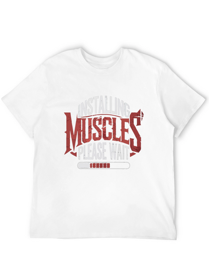Installing Muscles T-Shirt Gym Fitness Tee