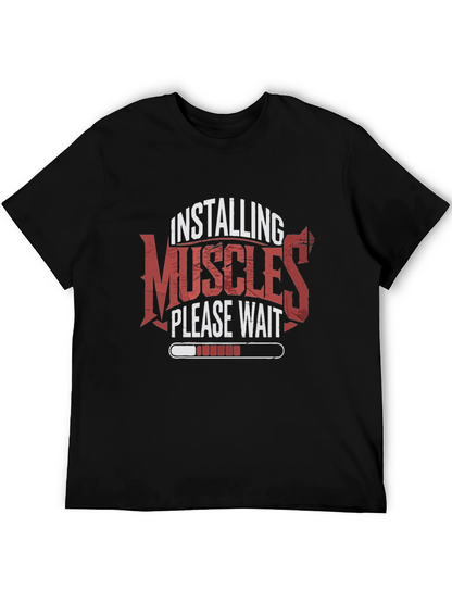 Installing Muscles T-Shirt Gym Fitness Tee