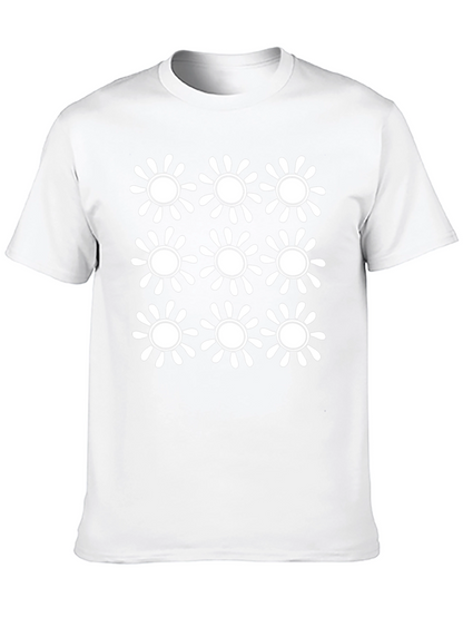 Retro Floral Pattern Black T-Shirt